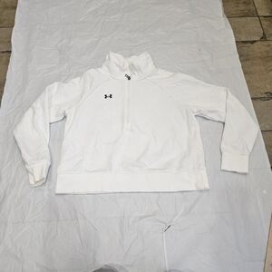 Women's Under Armour White Quarter-Zip Pullover sweatshirt. Sz M